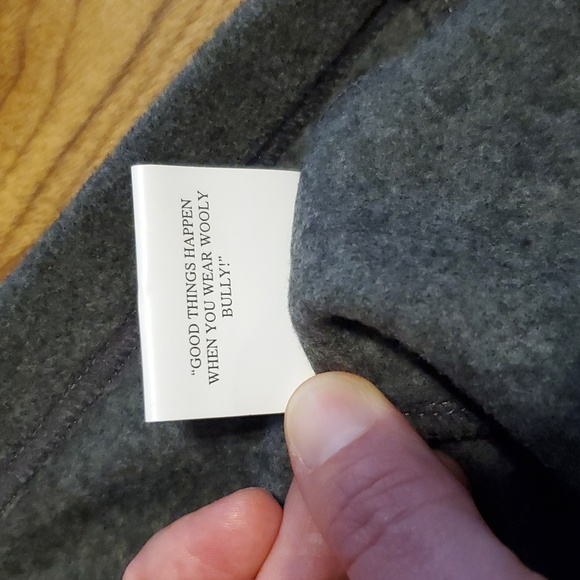 Wooly Bully Wear Gray Fleece Pullover Sweater Sweatshirt with Faux Fur Size L - Picture 9 of 10